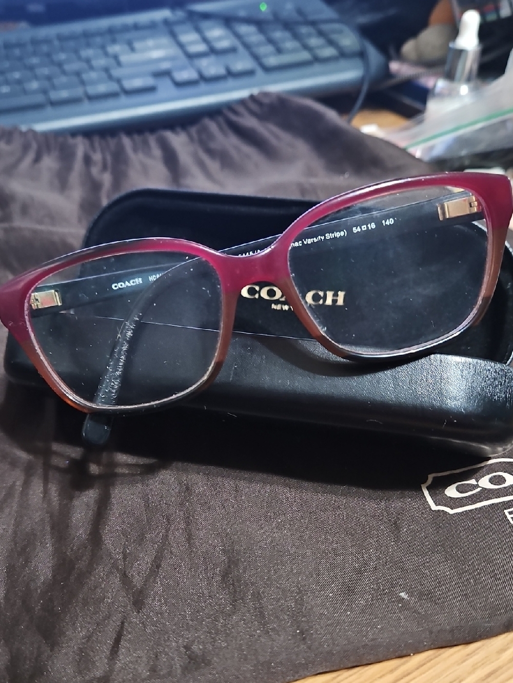 Coach Women's Burgundy Gradient Cat-Eye Glasses